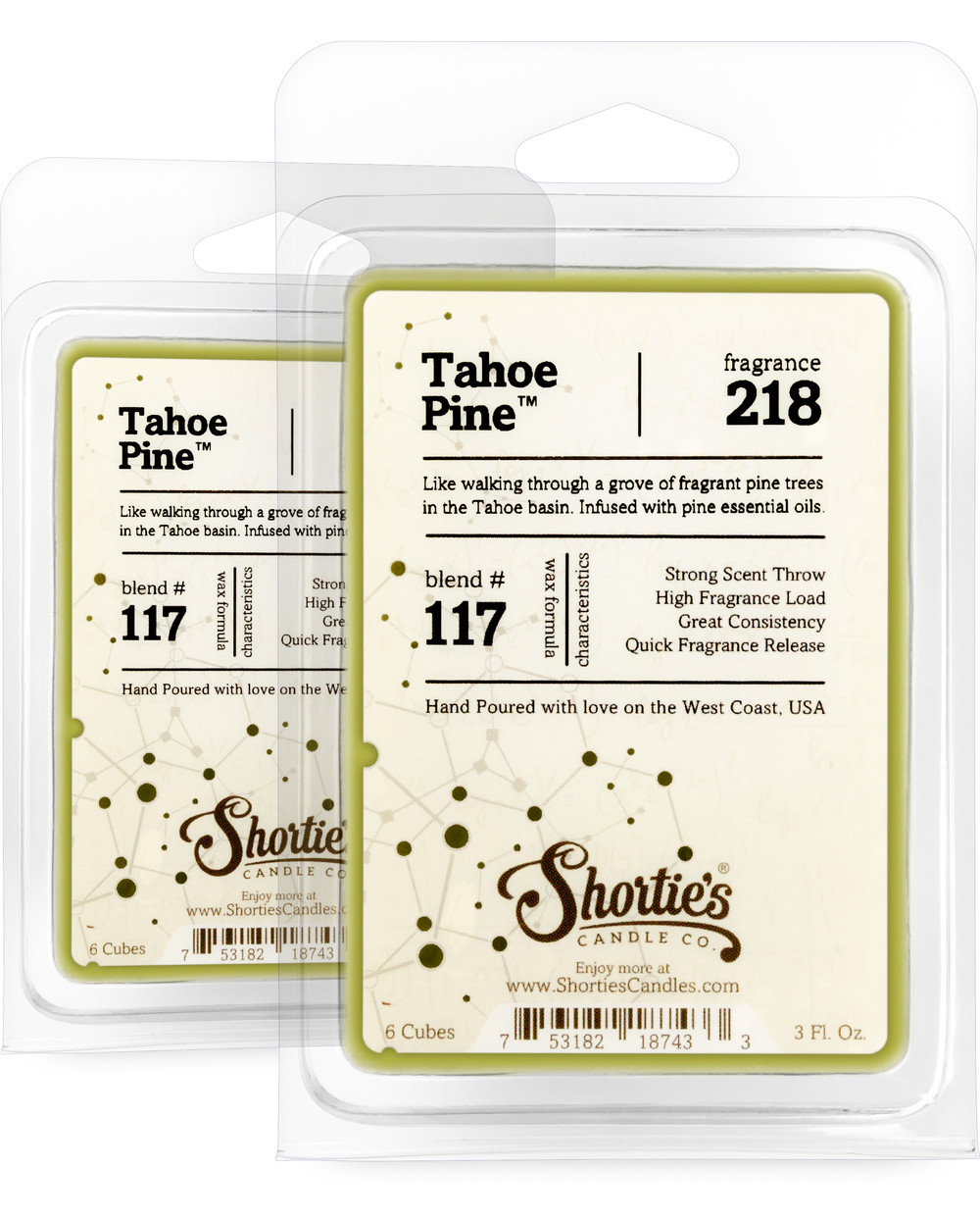 Tahoe Pine Wax Melts 2 Pack - Formula 117 - Shortie's Candle Company